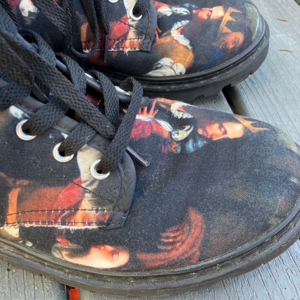 Galartsy Caravaggio lace up boots, renaissance art whimsigoth grunge indie - Picture 5 of 11